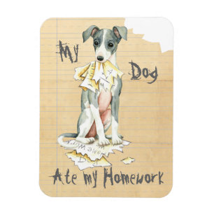 Magnet Flexible Mon Greyhound Italien A Mangé Mes devoirs