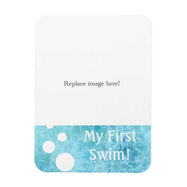 Magnet Flexible Mon premier aimant photo de natation (Vertical)