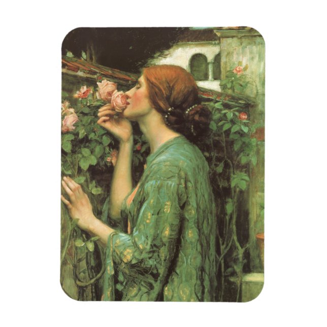 Magnet Flexible Mon Rose doux, ou Âme du Rose par Waterhouse (Vertical)