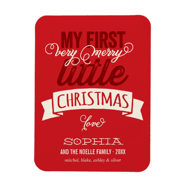 Magnet Flexible Mon Très Joyeux Petit Bébé de Noël 1er Noël (Vertical)