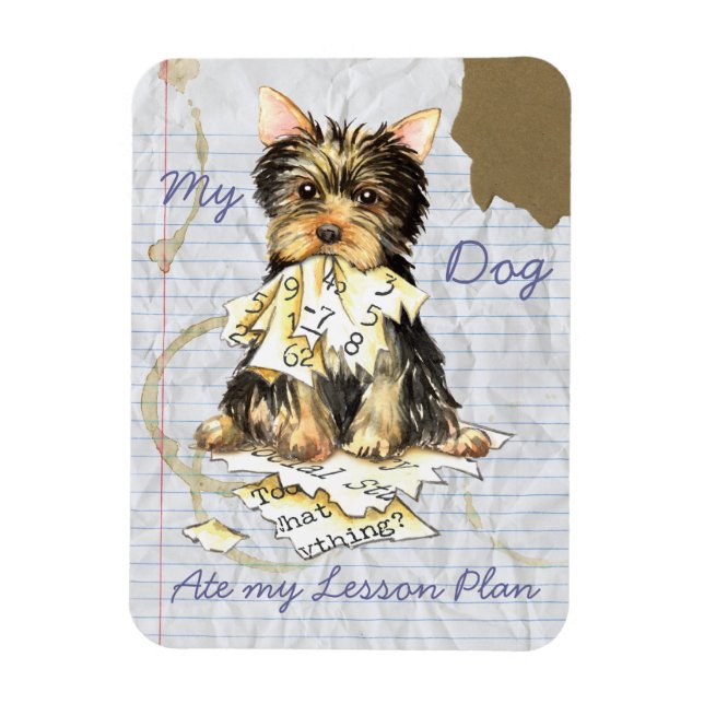 Magnet Flexible Mon Yorkie a mangé mon plan de leçon (Vertical)