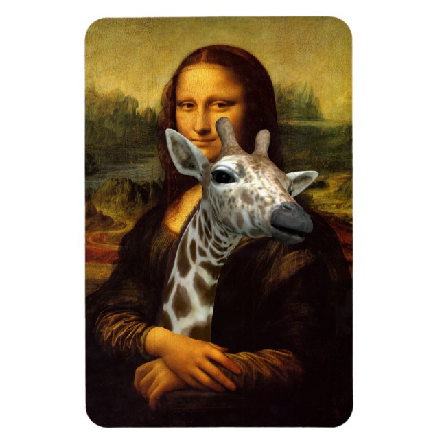 Magnet Flexible Mona Lisa aime les girafes (Vertical)