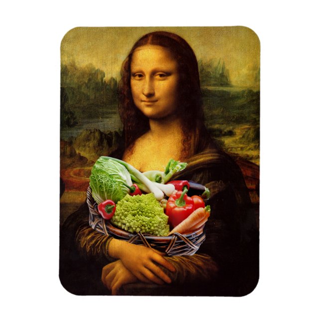 Magnet Flexible Mona Lisa aime les légumes (Vertical)