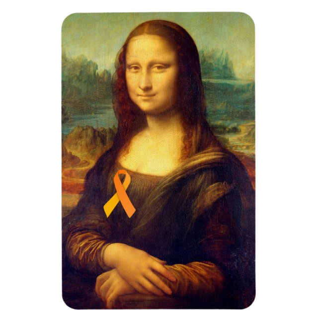 Magnet Flexible Mona Lisa Au Ruban Orange (Vertical)