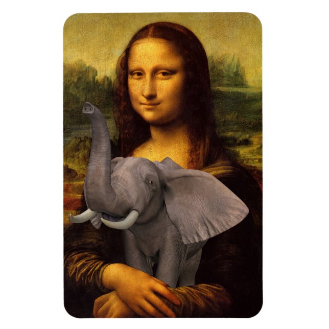 Magnet Flexible Mona Lisa avec éléphant (Vertical)