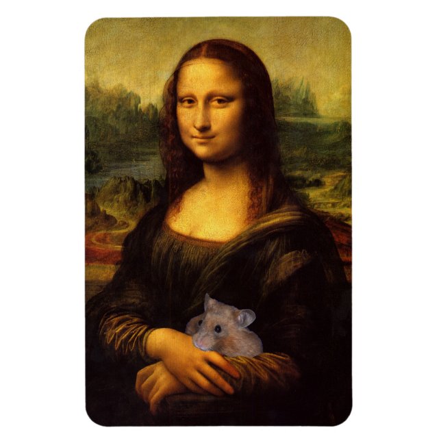 Magnet Flexible Mona Lisa Avec Hamster (Vertical)
