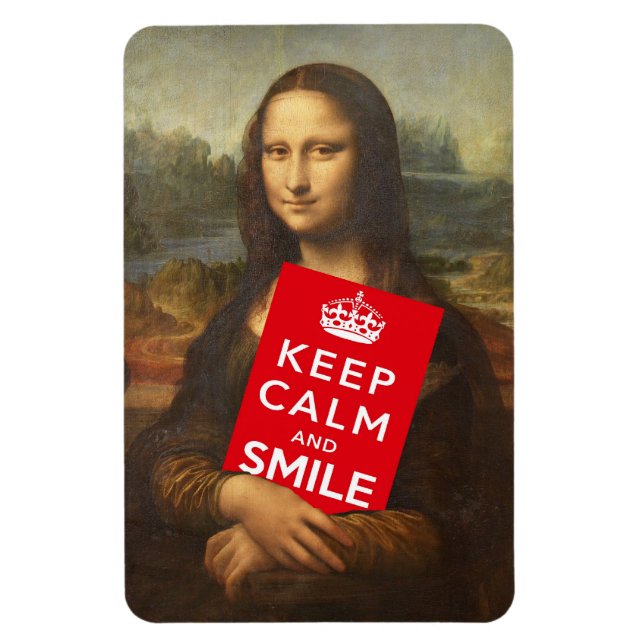 Magnet Flexible Mona Lisa Restez Calme Et Souriez (Vertical)