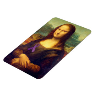 Magnet Flexible Mona Lisa With Purple Ribbon