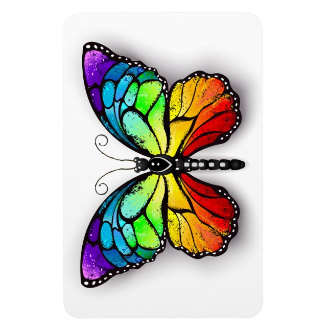 Magnet Flexible Monarque papillon arc-en-ciel (Vertical)