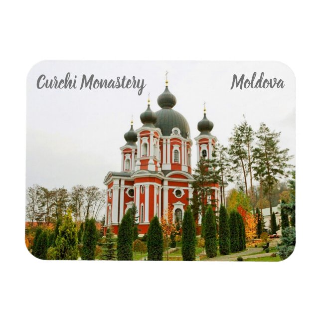 Magnet Flexible Monastère de Curchi Moldavie stylisée (Horizontal)