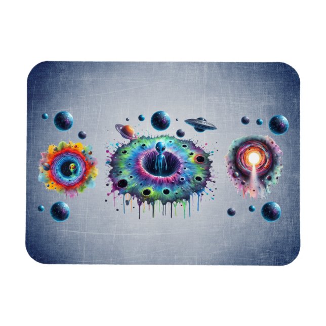 Magnet Flexible Monde extraterrestre cosmique (Horizontal)