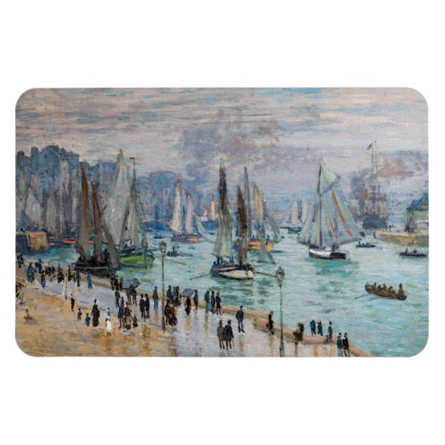 Magnet Flexible Monet - Bateaux de pêche au départ du port, Le Hav (Horizontal)