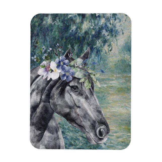 Magnet Flexible Monet Morning Seine et Black Horse (Vertical)