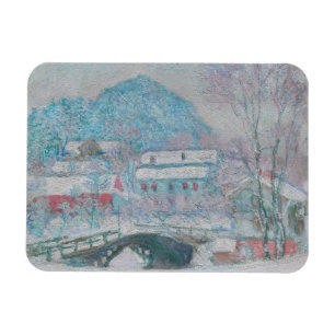 Magnet Flexible Monet - Norvège, Village de Sandviken dans la neig