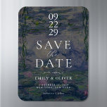 Magnet Flexible Monet Water Lilies Wedding Save The Date<br><div class="desc">Elegant modern wedding save the date magnet featuring Claude Monet Water Lilies painting</div>