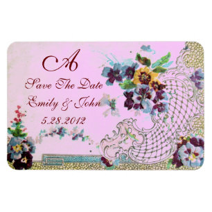 Magnet Flexible MONOGRAM ROMANTİCA, Enregistrer La Date