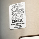 Magnet Flexible Monogramme de croisière d'anniversaire Porte Cabin<br><div class="desc">Cette conception peut être personnalisée dans la zone fournie en modifiant la photo et/ou le texte. Vous pouvez également le customiser en cliquant sur Personnaliser ce Modèle, puis en choisissant l'option cliquer pour customiser et supprimer ou modifier la couleur de l'arrière - plan, ajouter du texte, modifier la couleur ou...</div>