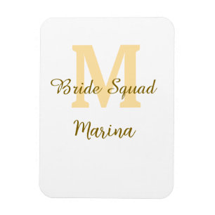 Magnet Flexible Monogramme de l'équipe de la mariée simple shower 