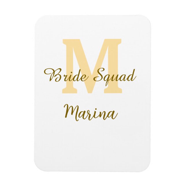 Magnet Flexible Monogramme de l'équipe de la mariée simple shower  (Vertical)
