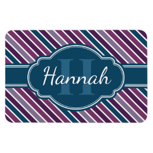 Magnet Flexible Monogramme de Motif Turquoise Gras Violet
