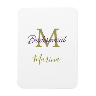 Magnet Flexible Monogramme de tribu de mariée simple en or pour la