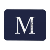 Monogramme et nom personnalisés bleu marine