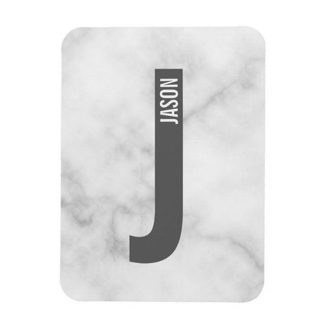 Magnet Flexible Monogramme et nom personnalisés gras modernes (Vertical)