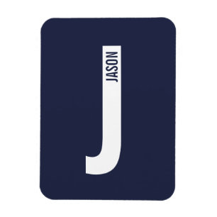 Magnet Flexible Monogramme et nom personnalisés gras modernes