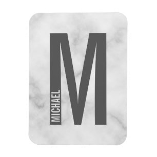 Magnet Flexible Monogramme et nom personnalisés modernes
