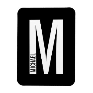 Magnet Flexible Monogramme et nom personnalisés modernes