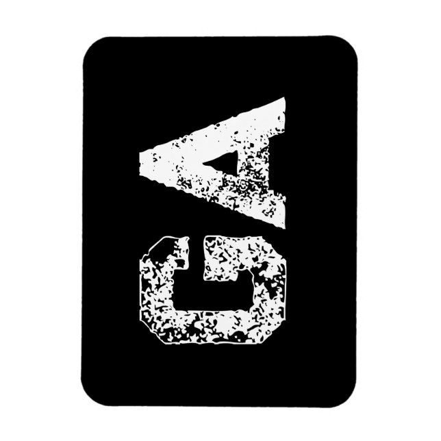 Magnet Flexible Monogramme Lettres Initiales Noir Blanc Simple (Vertical)