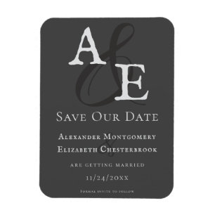 Magnet Flexible Monogramme minimaliste gris