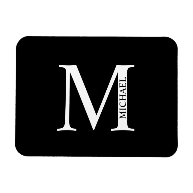 Magnet Flexible Monogramme personnalisé et aimant de nom (Horizontal)