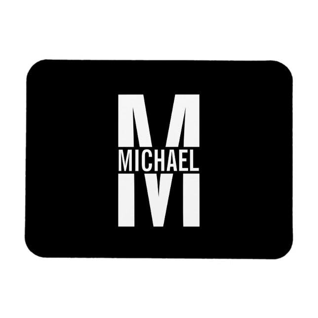 Magnet Flexible Monogramme personnalisé et aimant de nom (Horizontal)