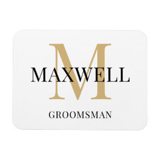 Magnet Flexible Monogramme personnalisé minimaliste d'or noir