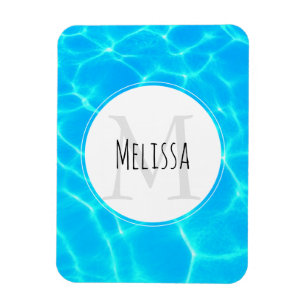Magnet Flexible Monogramme photo de la piscine bleu clair