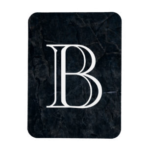Magnet Flexible Monogramme Pierre noire Abstraite Grunge Texture