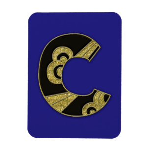 Magnet Flexible monogramme rétro - C