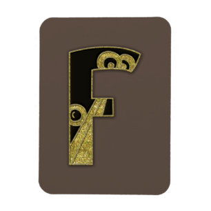 Magnet Flexible monogramme rétro - F