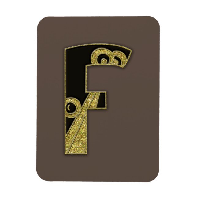 Magnet Flexible monogramme rétro - F (Vertical)