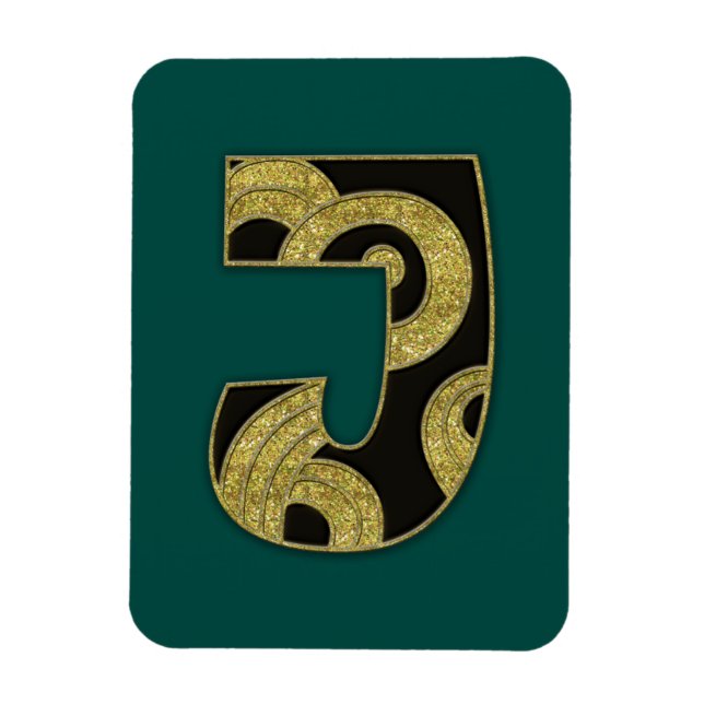 Magnet Flexible monogramme rétro - J (Vertical)