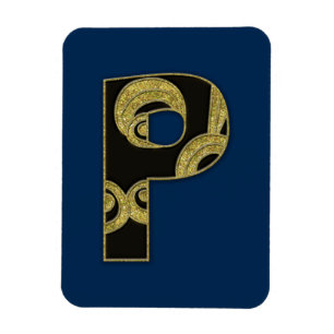 Magnet Flexible monogramme rétro - P