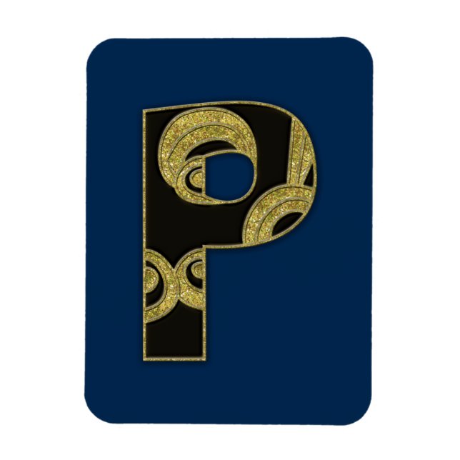 Magnet Flexible monogramme rétro - P (Vertical)