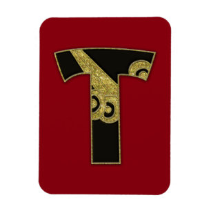 Magnet Flexible monogramme rétro - T