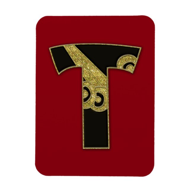 Magnet Flexible monogramme rétro - T (Vertical)