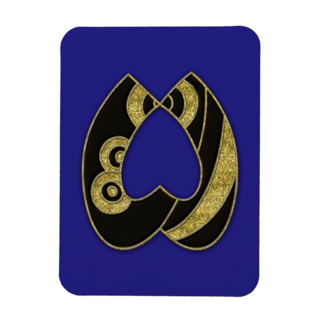 Magnet Flexible monogramme rétro - W (Vertical)
