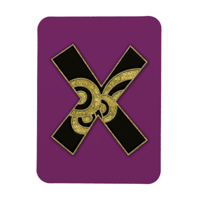 Magnet Flexible monogramme rétro - x (Vertical)