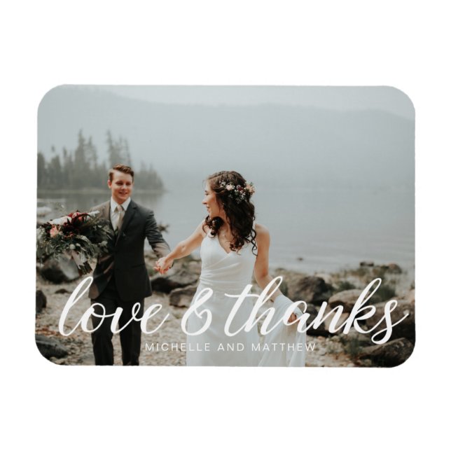 Magnet Flexible Monogramme Romantique ⎥Magnet Photo de Remerciemen (Horizontal)