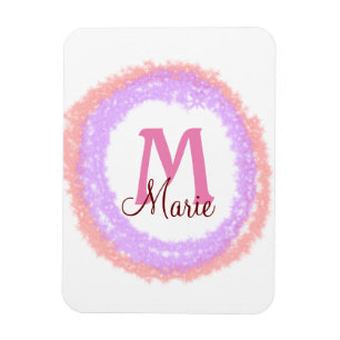 Magnet Flexible Monogramme simple couleur paillettes scintillement