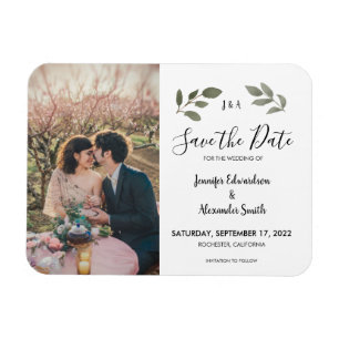 Magnet Flexible Monographie botanique rustique Enregistrer la date